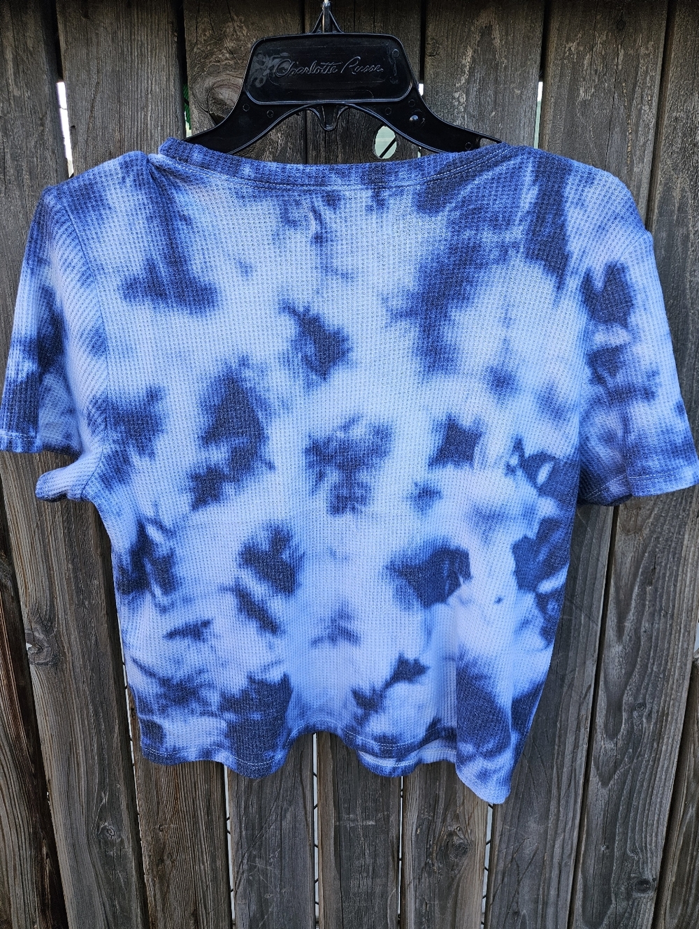Hollister Blue Tie-Dye Waffle Short Sleeve Tee Size L - Picture 15 of 16